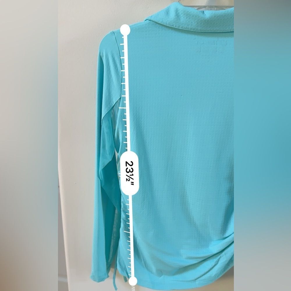 IBKUL Adjustable Length Long Sleeve Polo in Seafoam S NWOT - Picture 7 of 13